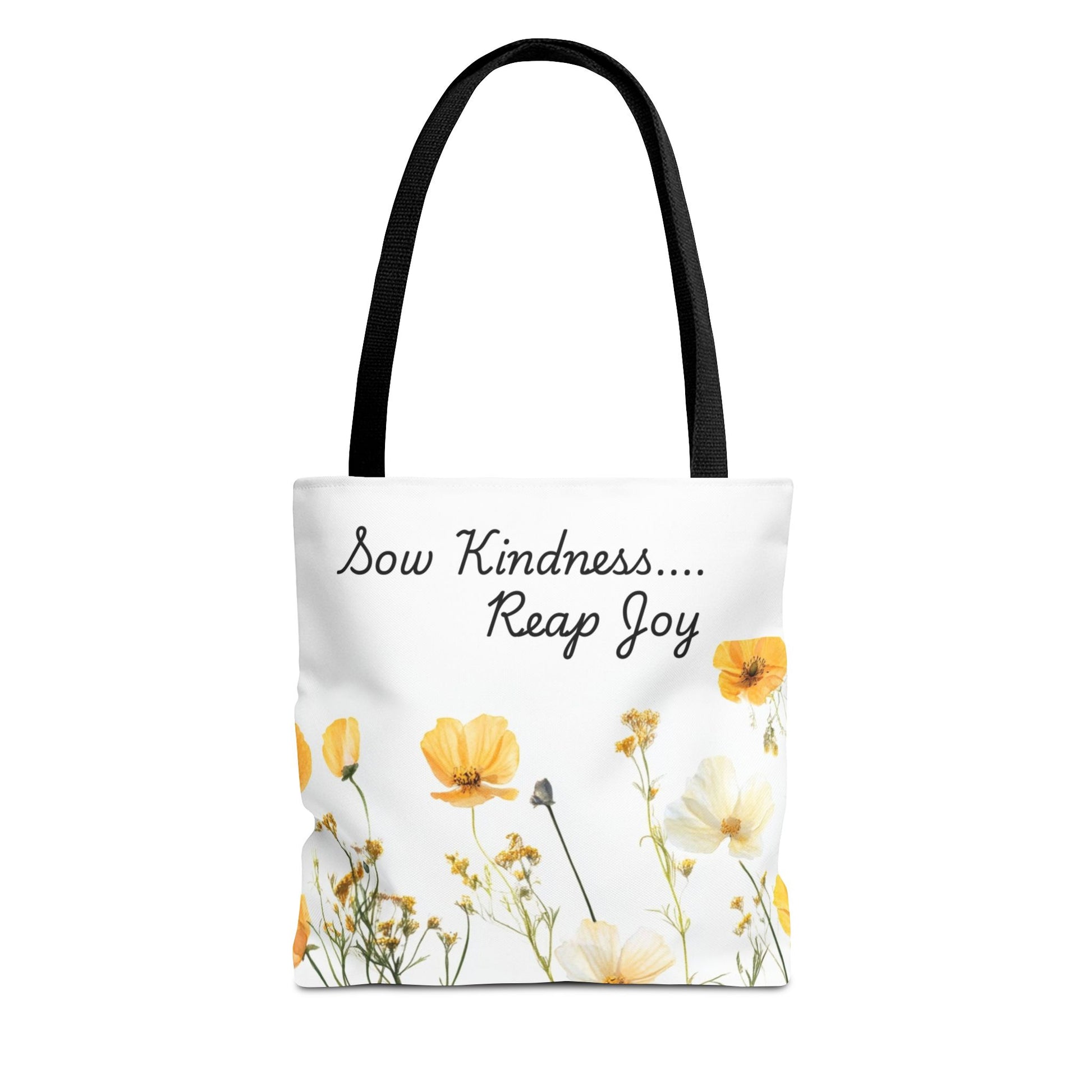 Sow kindness Reap Joy Tote Bag, Christian Faith Inspirational Grocery Shopping Purse, Religious Shoulder Bag, Bible Verse Eco-Friendly