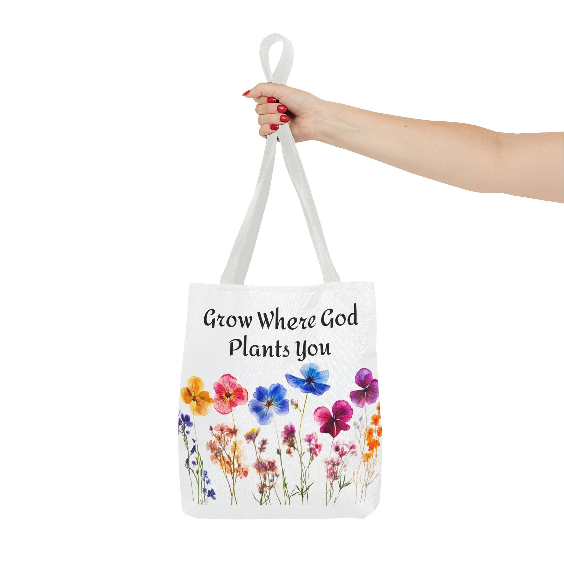 Floral Christian Tote Bag - Inspirational Women's Carry-All