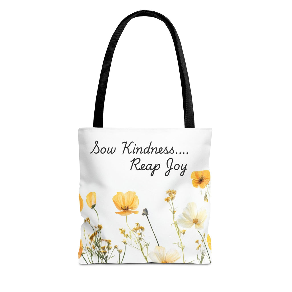 Sow kindness Reap Joy Tote Bag, Christian Faith Inspirational Grocery Shopping Purse, Religious Shoulder Bag, Bible Verse Eco-Friendly