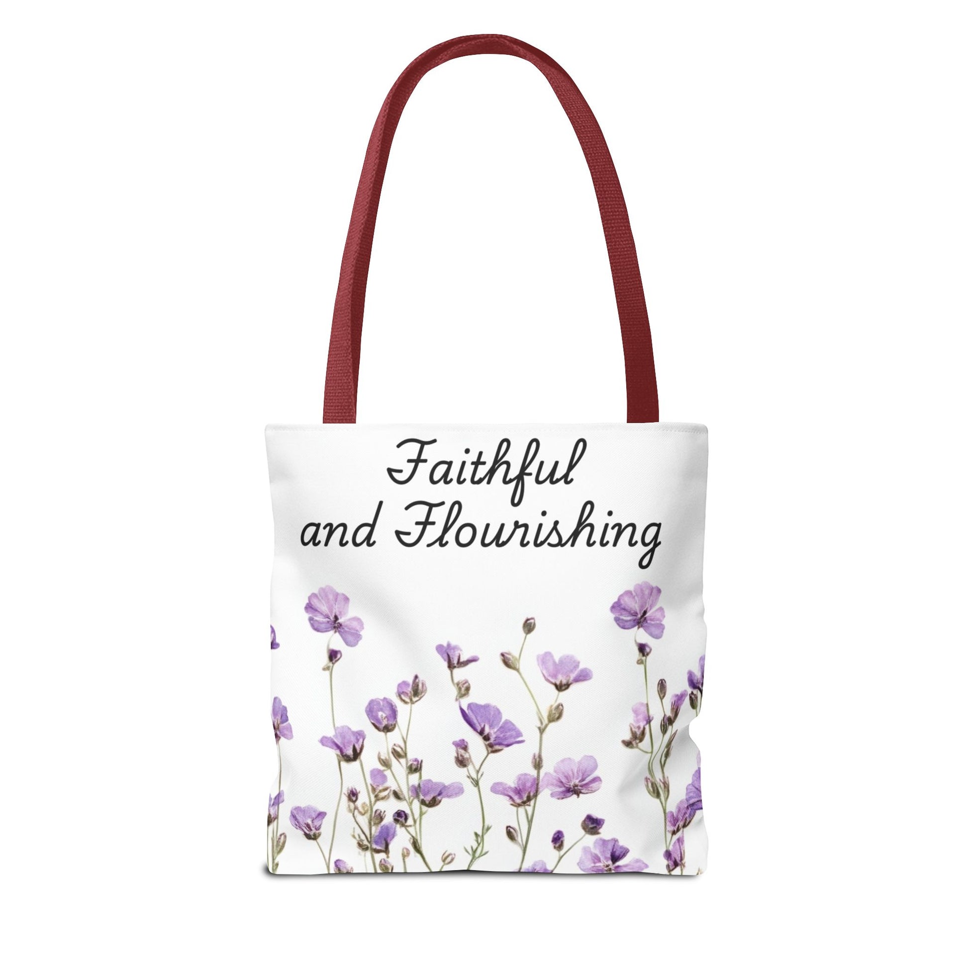 Faithful and Flourishing Floral Tote Bag | Inspirational Gift for Nature Lovers, Shopper Bag, Eco-Friendly, Mother's Day, Birthday