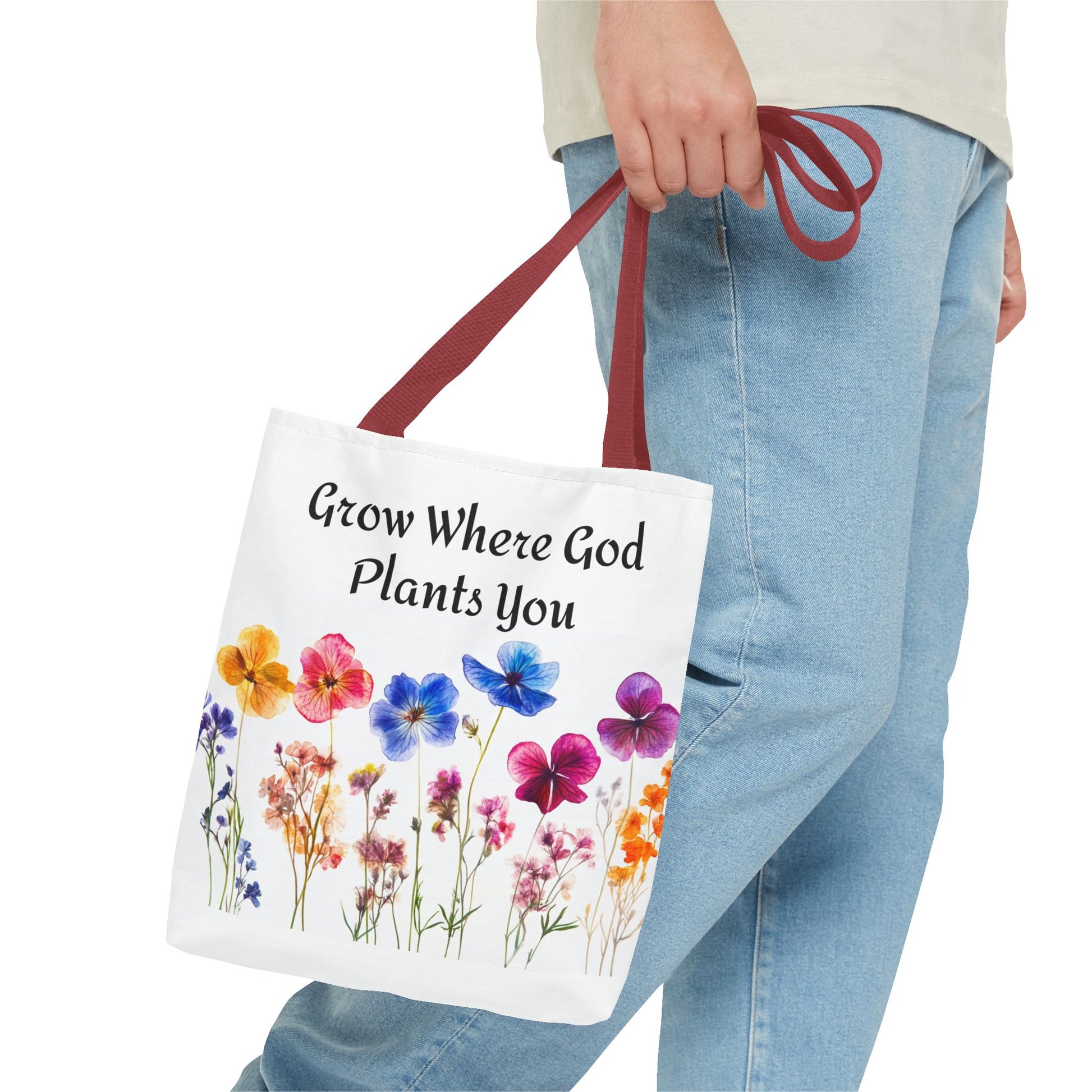 Floral Christian Tote Bag - Inspirational Women's Carry-All