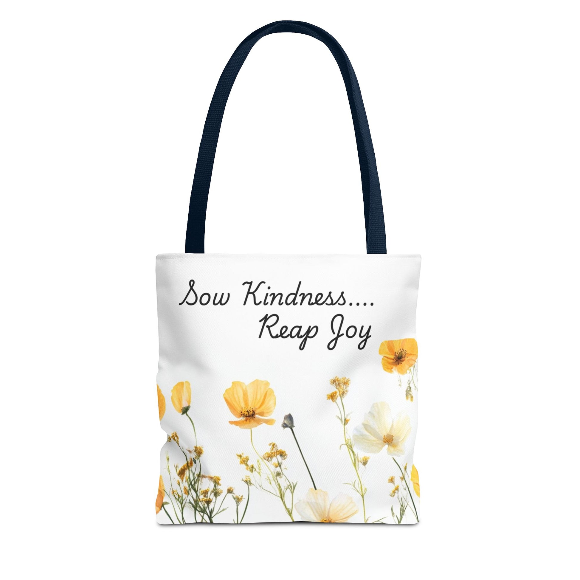 Sow kindness Reap Joy Tote Bag, Christian Faith Inspirational Grocery Shopping Purse, Religious Shoulder Bag, Bible Verse Eco-Friendly