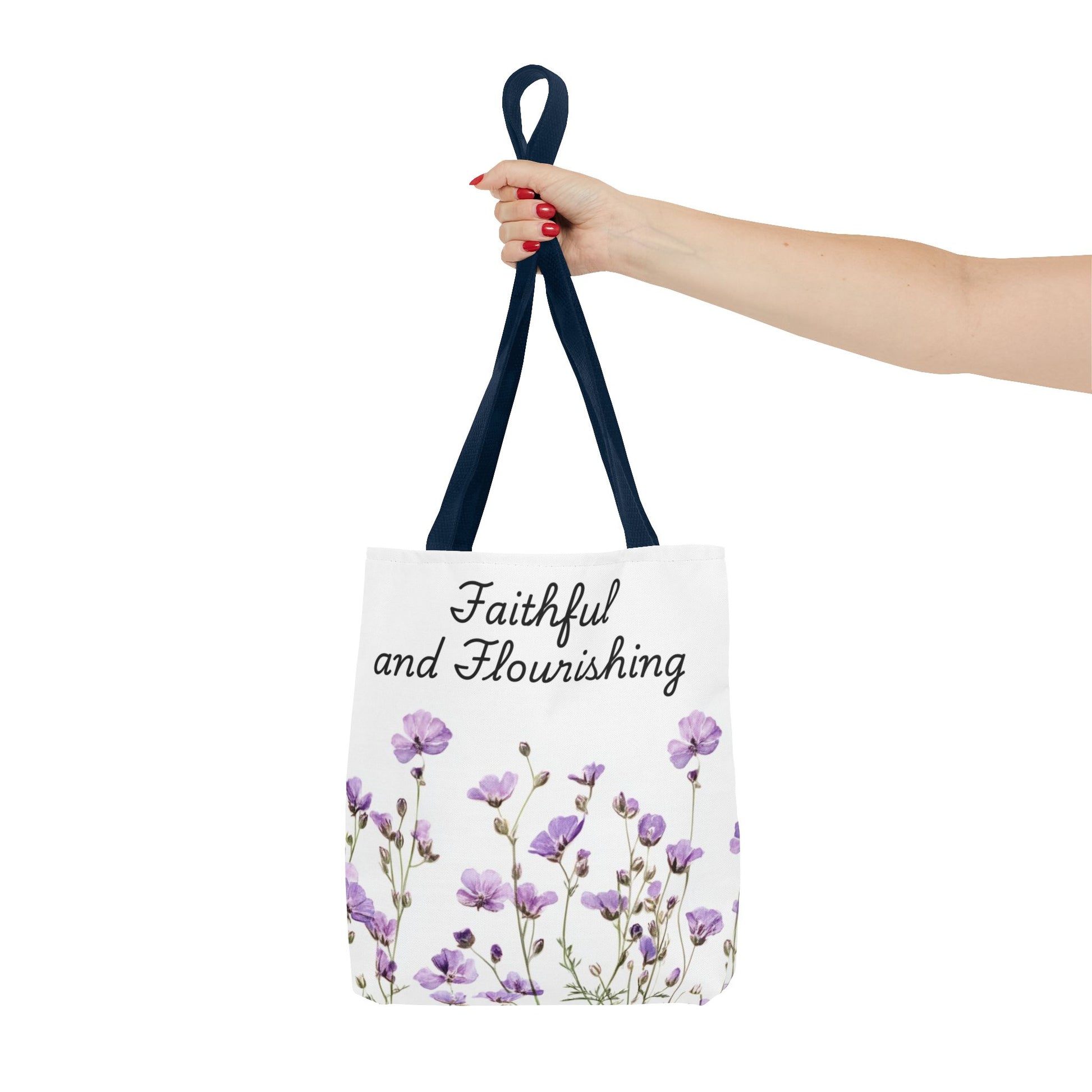 Faithful and Flourishing Floral Tote Bag | Inspirational Gift for Nature Lovers, Shopper Bag, Eco-Friendly, Mother's Day, Birthday