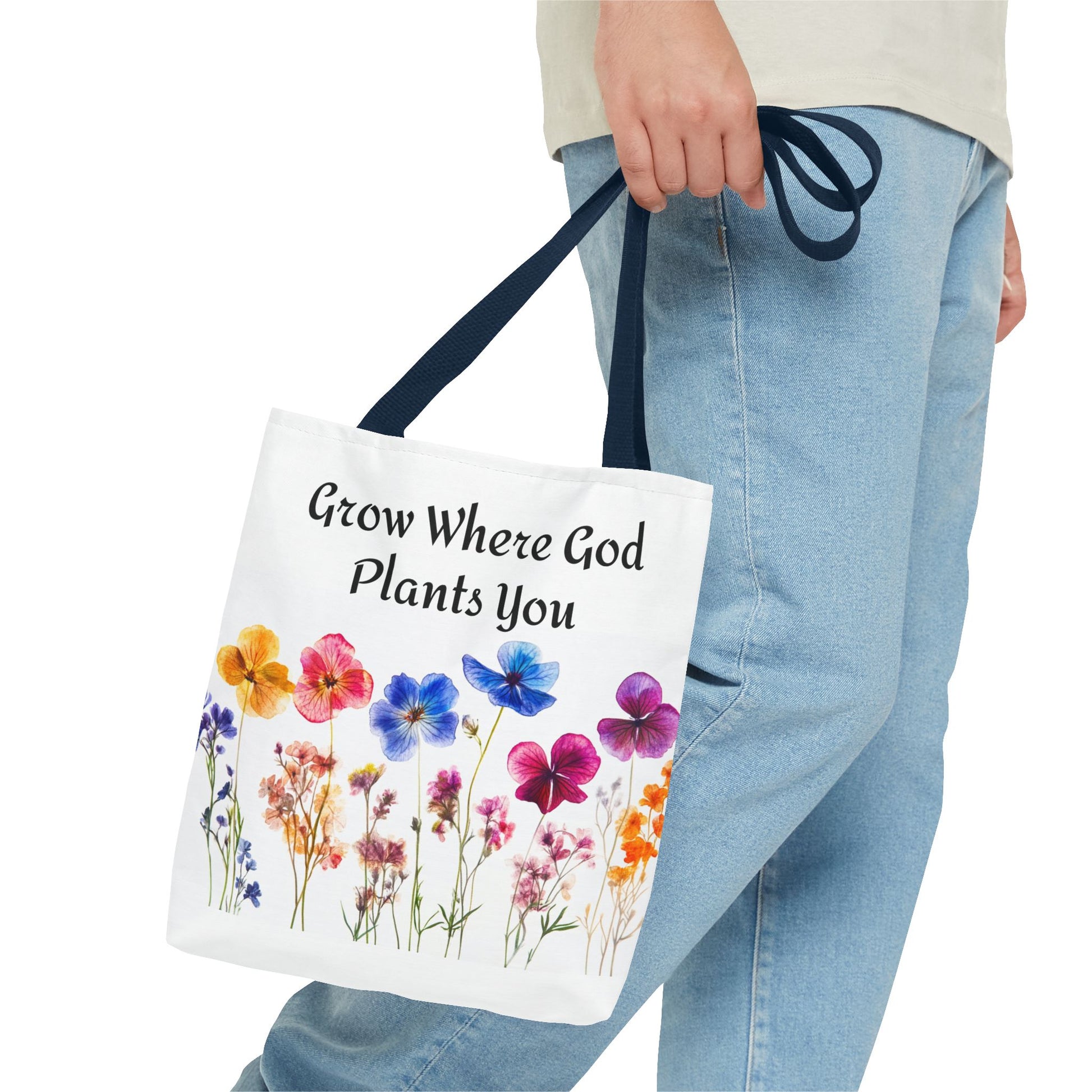 Floral Christian Tote Bag - Inspirational Women's Carry-All