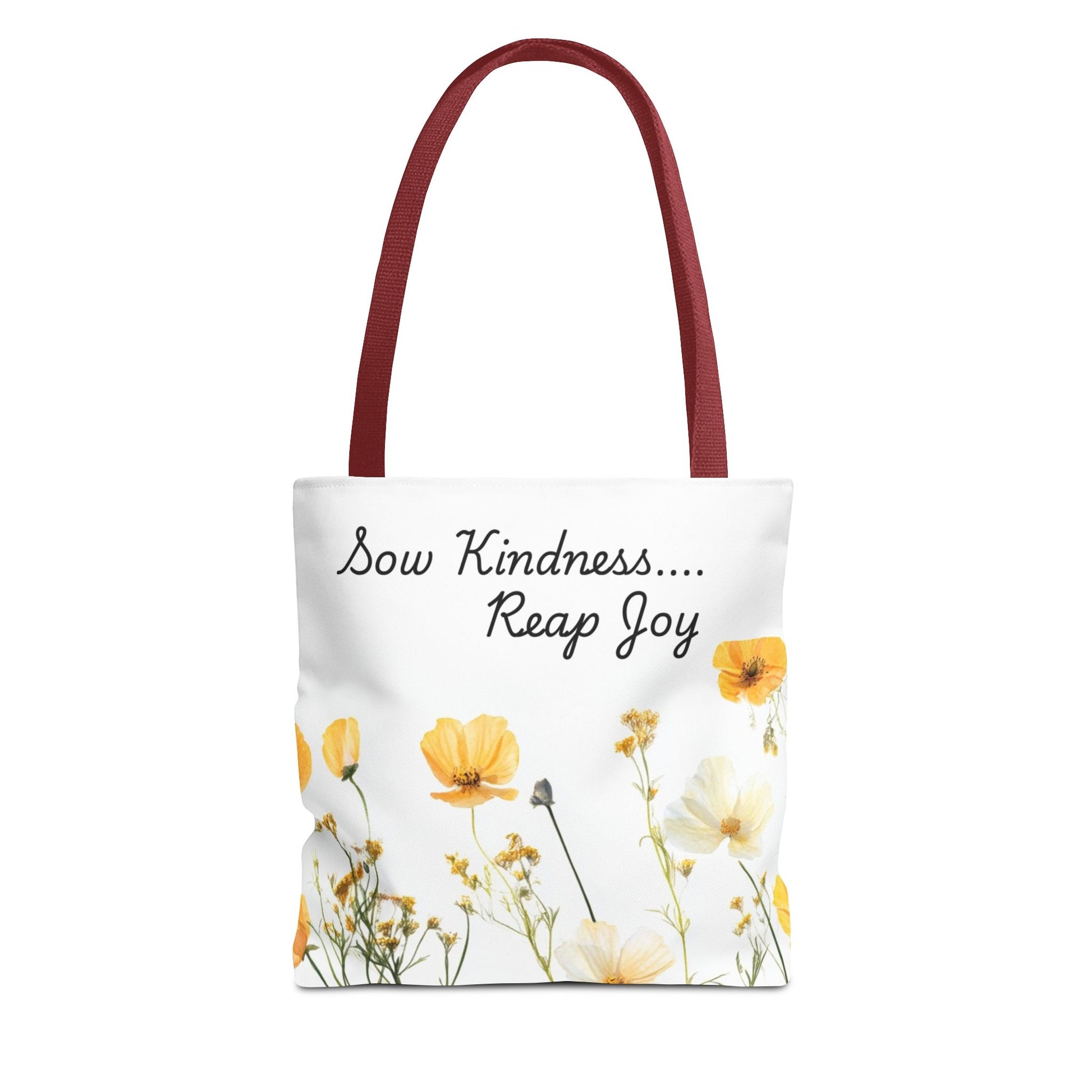 Sow kindness Reap Joy Tote Bag, Christian Faith Inspirational Grocery Shopping Purse, Religious Shoulder Bag, Bible Verse Eco-Friendly