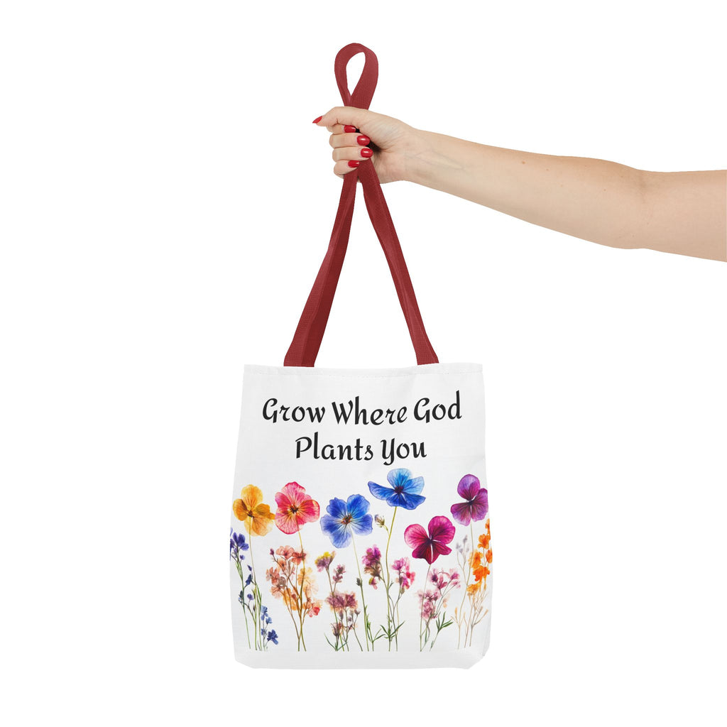 Floral Christian Tote Bag - Inspirational Women's Carry-All