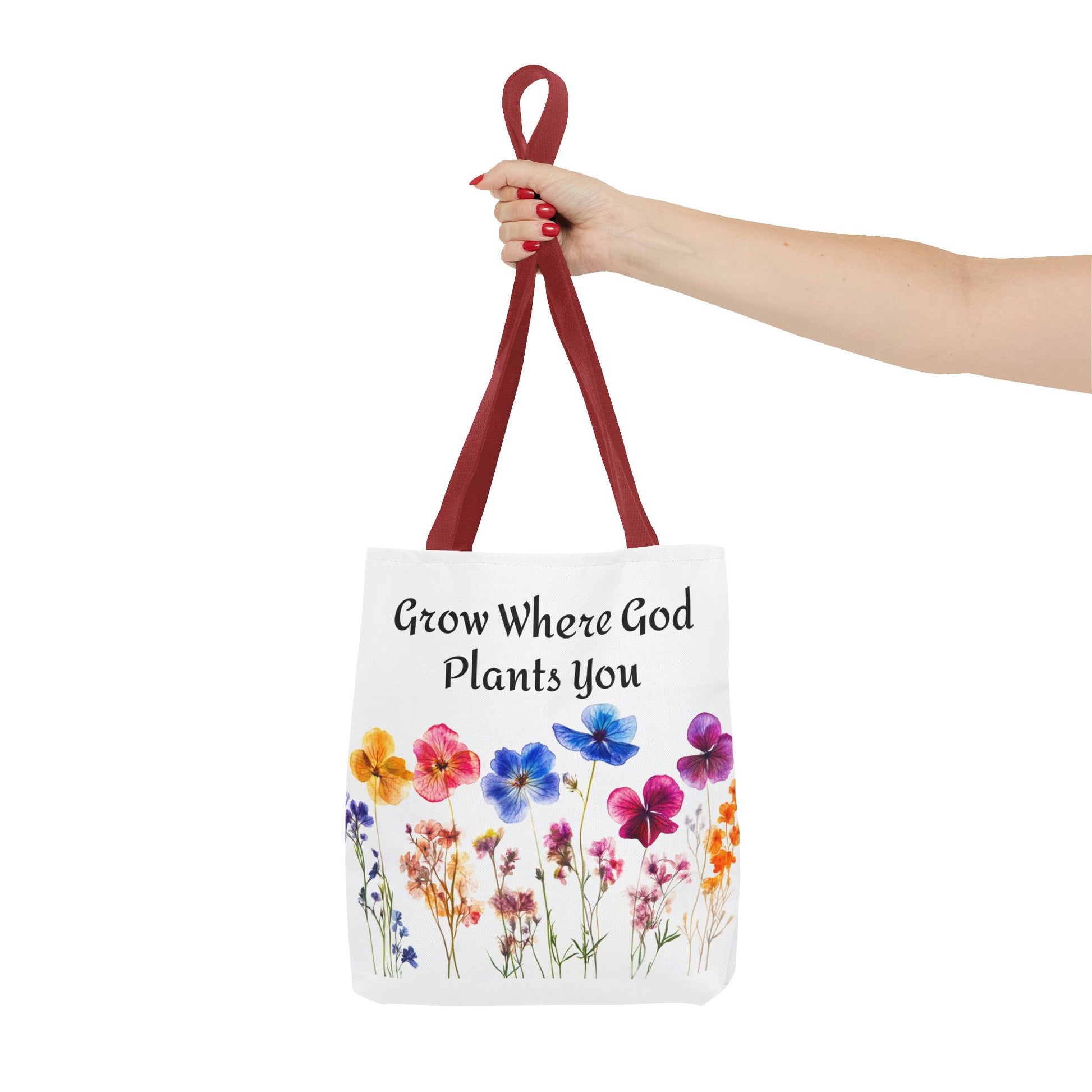 Floral Christian Tote Bag - Inspirational Women's Carry-All
