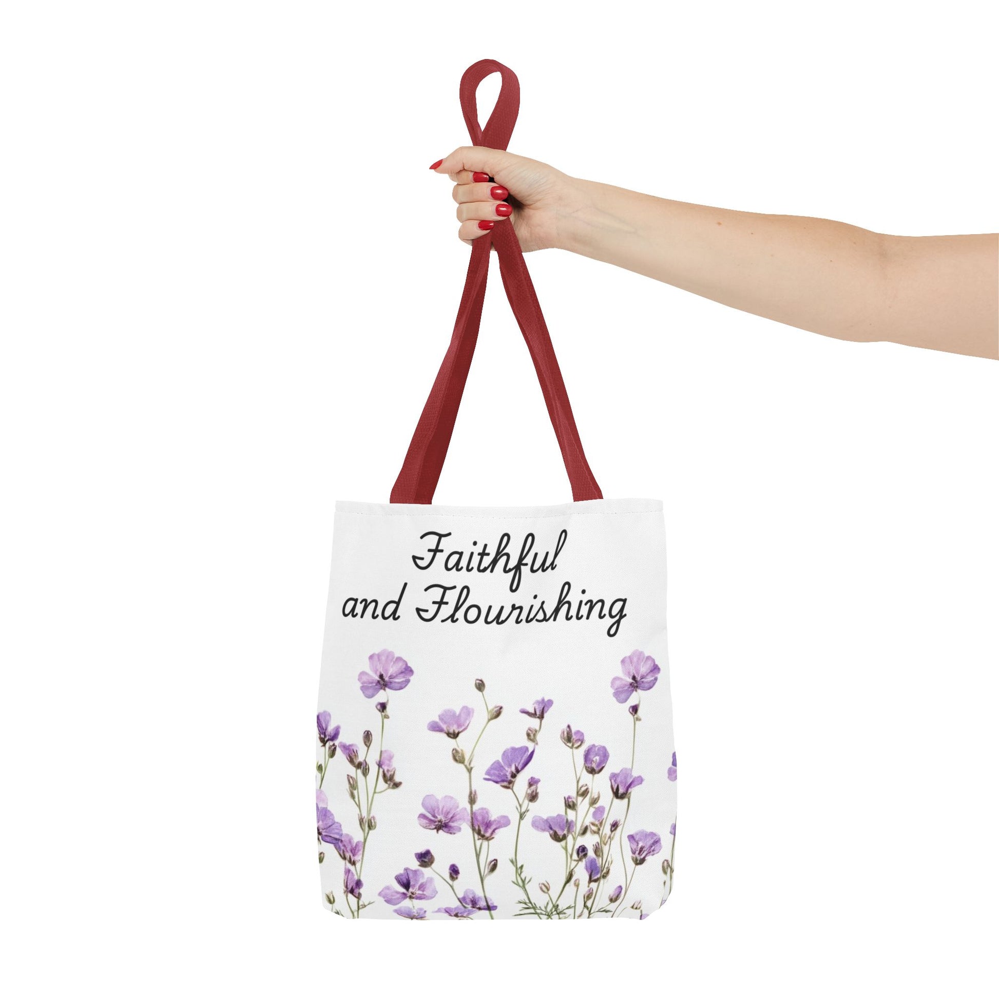 Faithful and Flourishing Floral Tote Bag | Inspirational Gift for Nature Lovers, Shopper Bag, Eco-Friendly, Mother's Day, Birthday