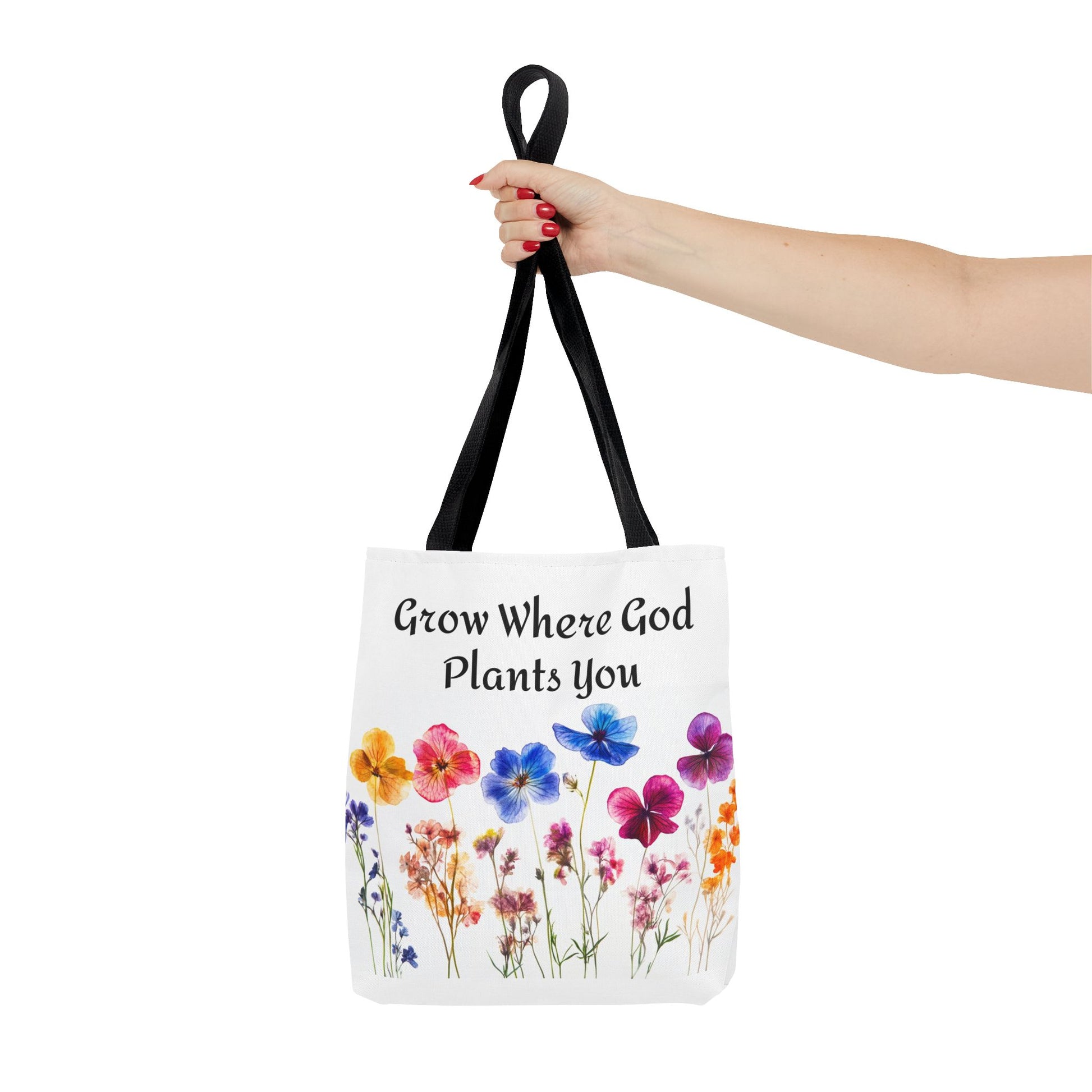 Floral Christian Tote Bag - Inspirational Women's Carry-All