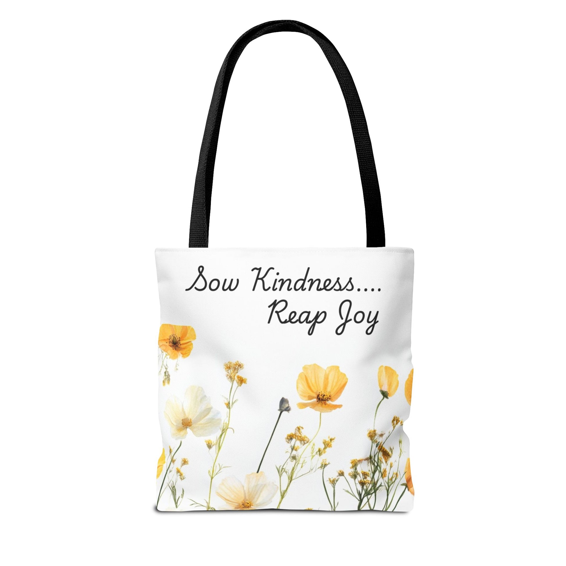 Sow kindness Reap Joy Tote Bag, Christian Faith Inspirational Grocery Shopping Purse, Religious Shoulder Bag, Bible Verse Eco-Friendly