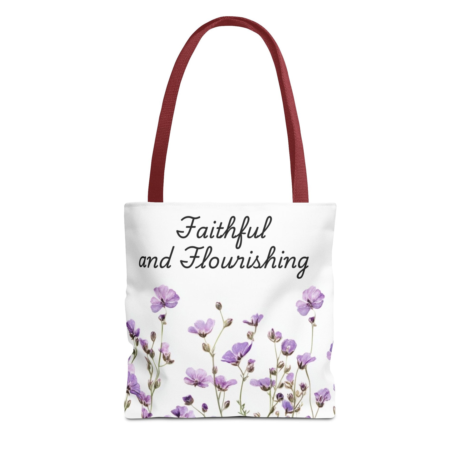 Faithful and Flourishing Floral Tote Bag | Inspirational Gift for Nature Lovers, Shopper Bag, Eco-Friendly, Mother's Day, Birthday
