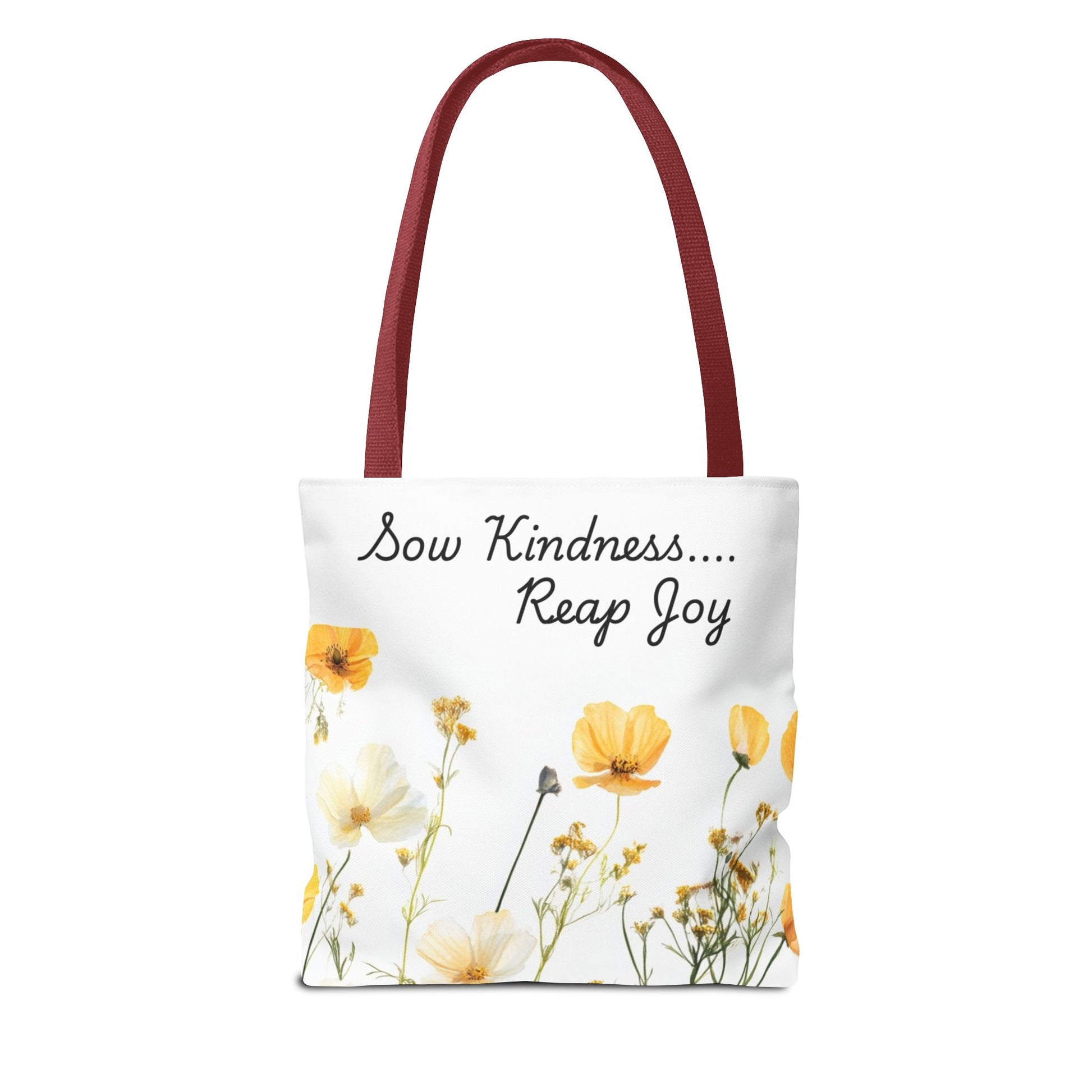 Sow kindness Reap Joy Tote Bag, Christian Faith Inspirational Grocery Shopping Purse, Religious Shoulder Bag, Bible Verse Eco-Friendly