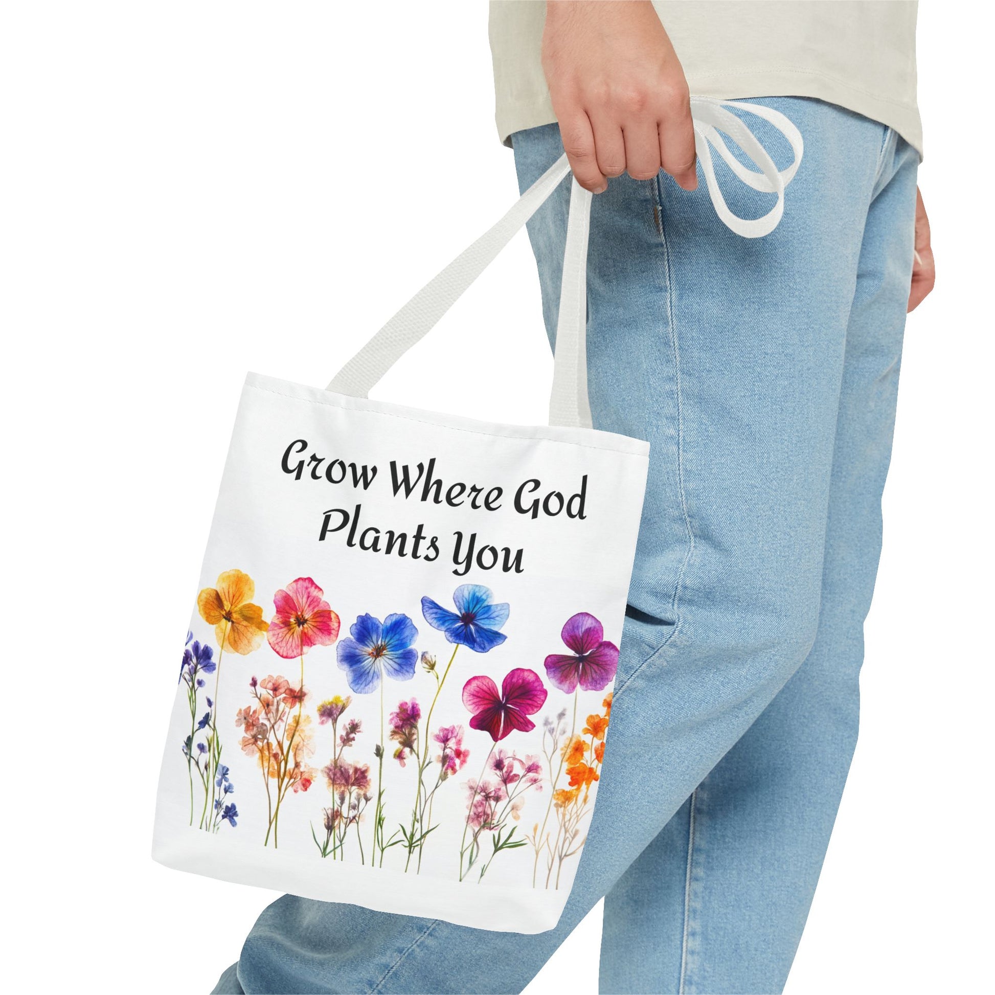 Floral Christian Tote Bag - Inspirational Women's Carry-All