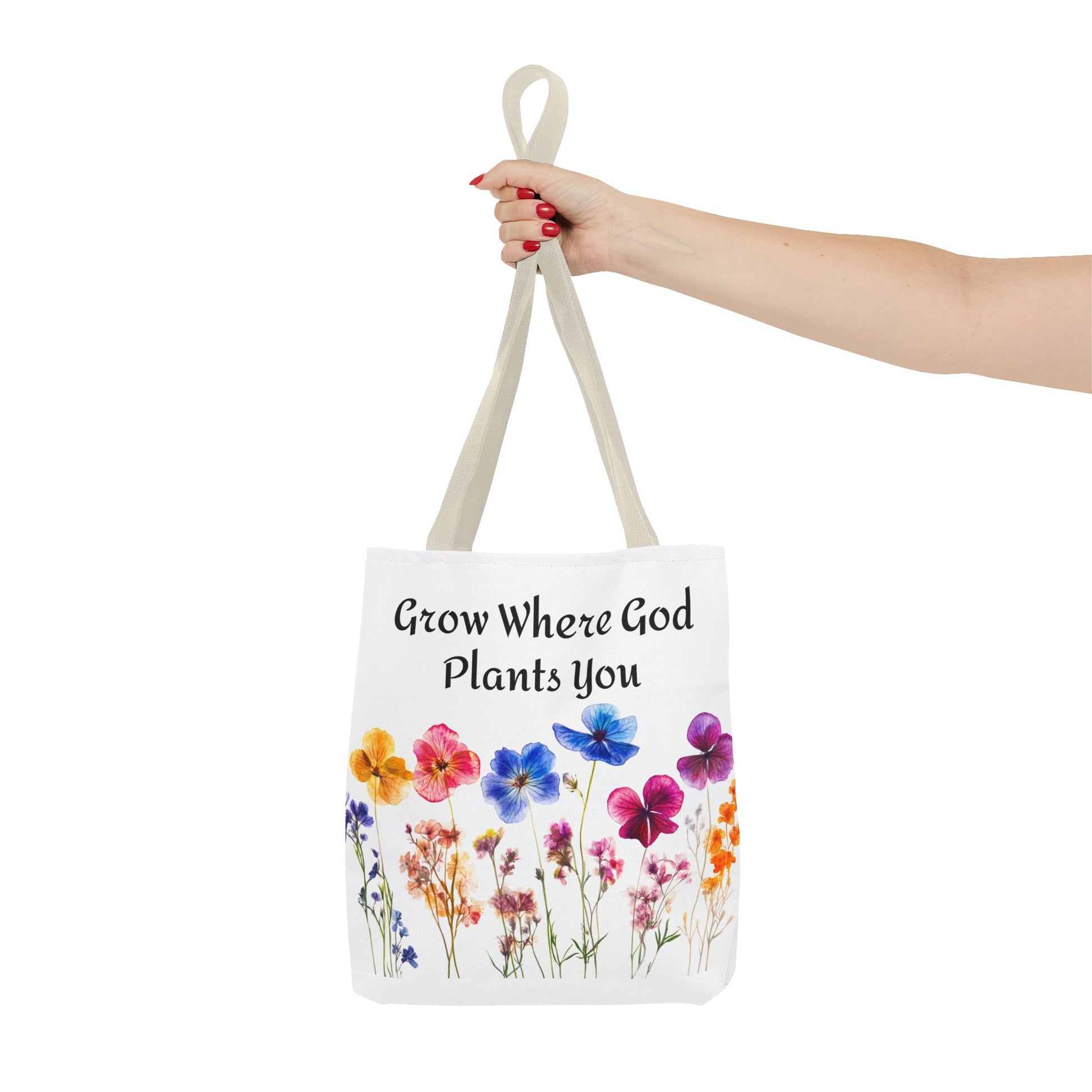 Floral Christian Tote Bag - Inspirational Women's Carry-All